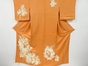 アンティーク　椿模様刺繍着物